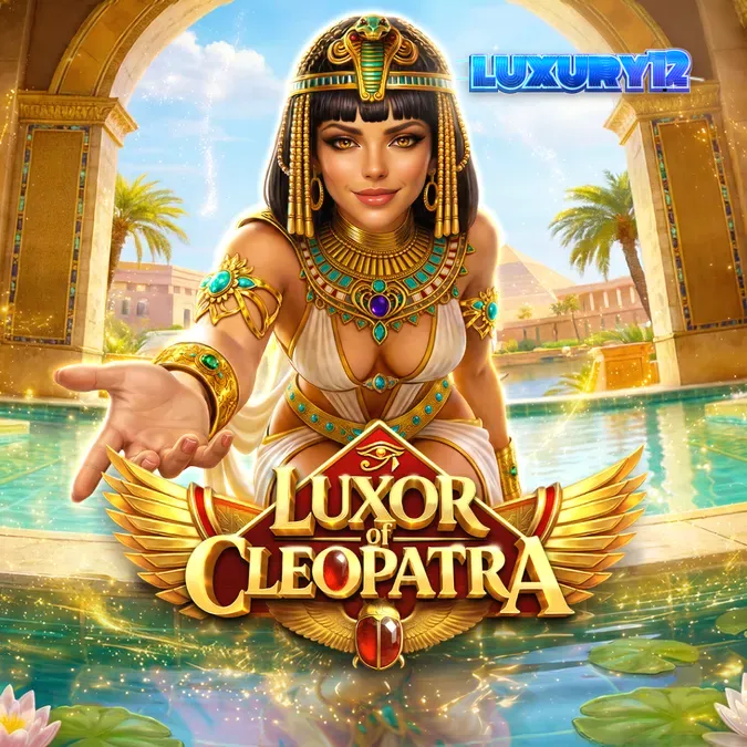 Tampilan visual slot Luxor of Cleopatra dengan elemen emas dan simbol Mesir